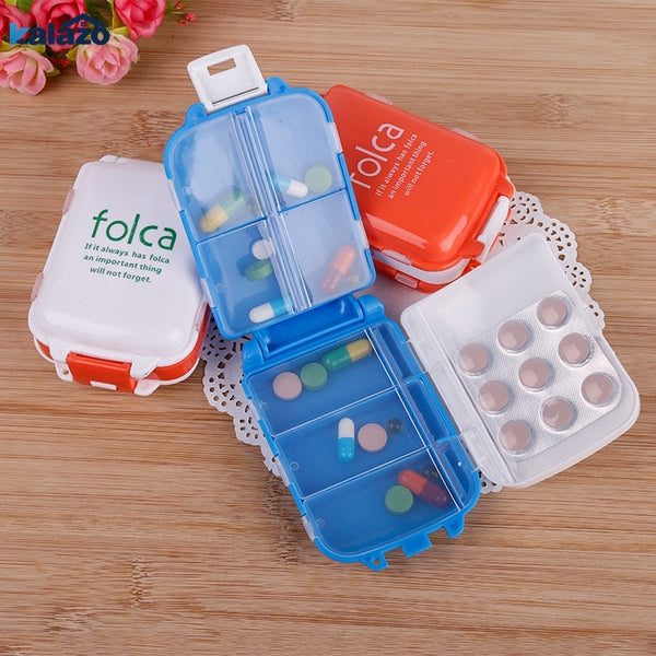 Plastic Weekly Folding Medicine Tablet Pill Box Case Portable Candy Vitamin Container Storage Organizer Travel Accessories