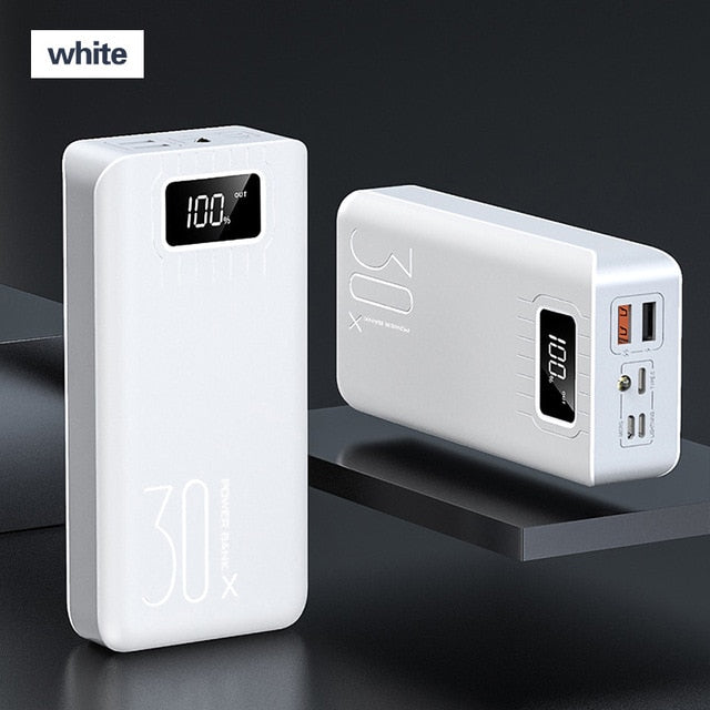 Power Bank 30000mAh TypeC Micro USB QC Fast Charging Powerbank LED Display Portable External Battery Charger For phone tablet