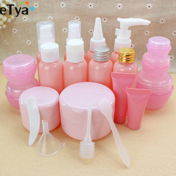 eTya  Portable Travel Empty Cosmetic Containers Cream Lotion Plastic Bottles Bags Pouch  Travel Accessories