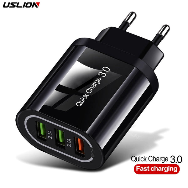 USLION Quick Charge 3.0 USB Phone Charger For Samsung S8 S9 Xiaomi mi 8 Huawei Fast Wall Charging For iPhone 6 7 8 X XS Max iPad