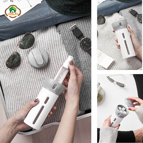 MSJO Travel Dispenser Shower Gel 4 in 1 Lotion Shampoo Dispenser Accessories Sub-bottle Press Container Refillable Soap Bottles