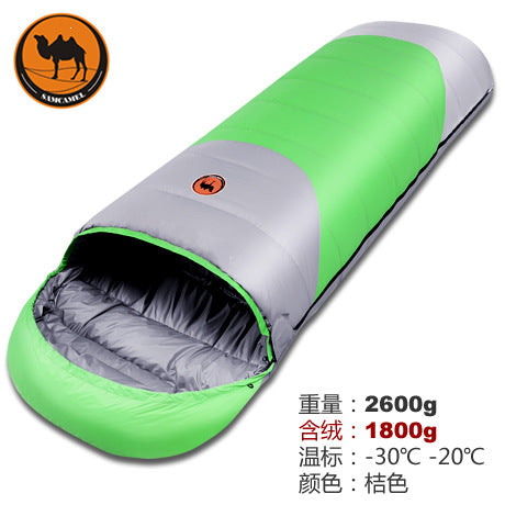 Duck down envelope outdoor camping travel adult sleeping bag filling 1800g use in autumn and winter have 3colors for choose