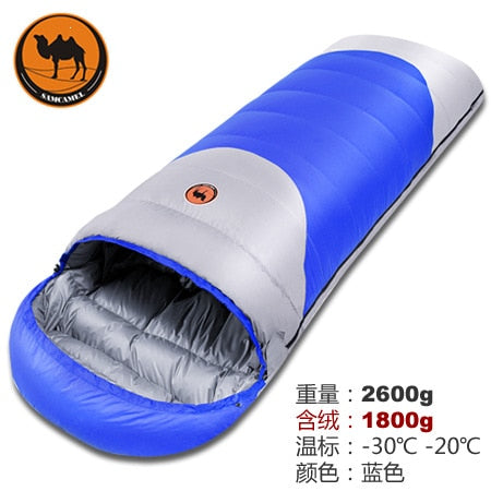 Duck down envelope outdoor camping travel adult sleeping bag filling 1800g use in autumn and winter have 3colors for choose