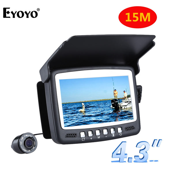 Eyoyo Original 15M 1000TVL Fish Finder Underwater Ice Fishing Camera 4.3" LCD Monitor 8PCS LED Night Vision Camera For Fishing